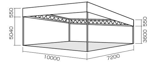 ステージテントの寸法図